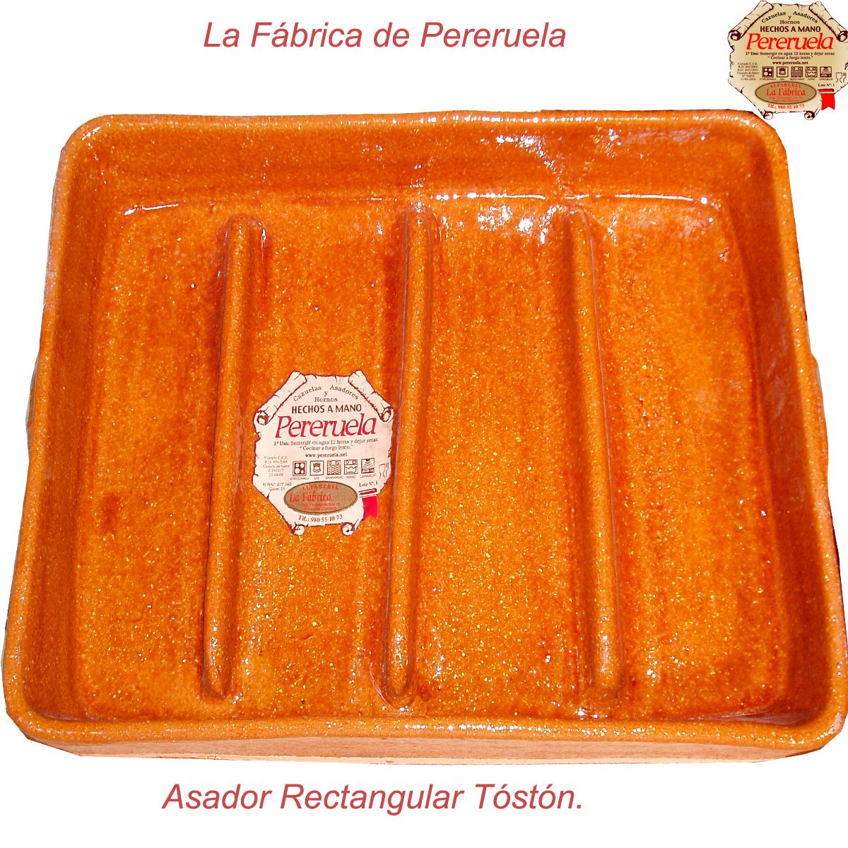 Bandeja horno - Bandeja rectangular fuego directo - Bandeja barro  refractario