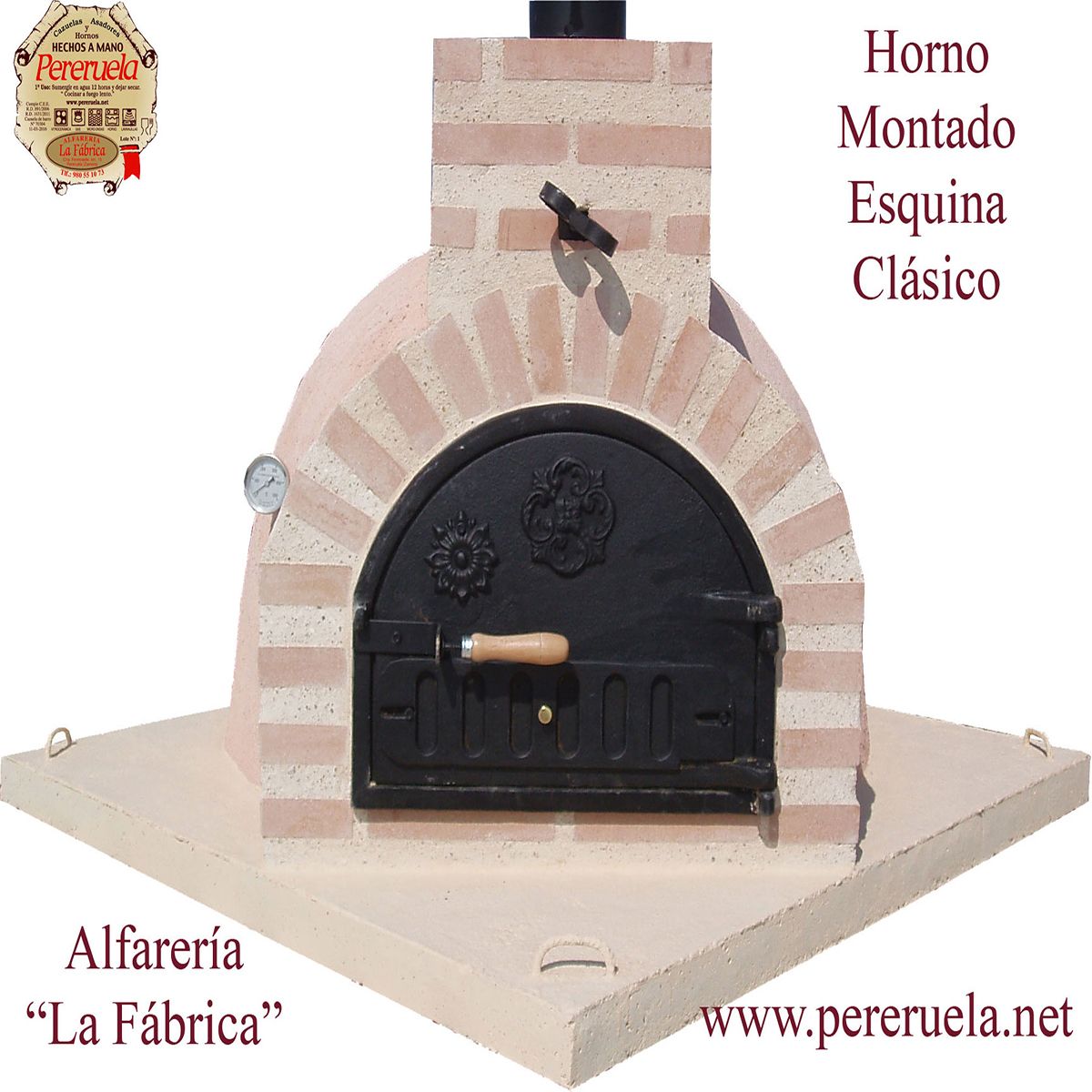 Horno de leña envolvente SUPERIOR Rosa ladrillo - Hornos Montados